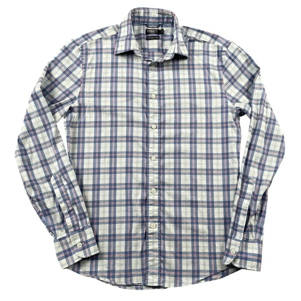 Faherty Brand Reserve Button Down Shirt Mens XS Movement Ice Falls Plaid